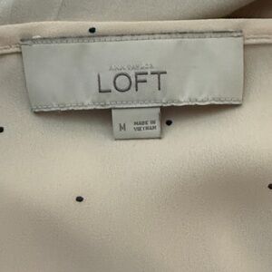 LOFT Beige Sleeveless Top with Dots